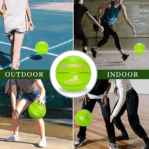 Miniatura 24 de Balones de baloncesto de cuero de 28.5 pulgadas, tamaño oficial 6, para interiores y exteriores, baloncesto para mujeres jóvenes (desinfladas)