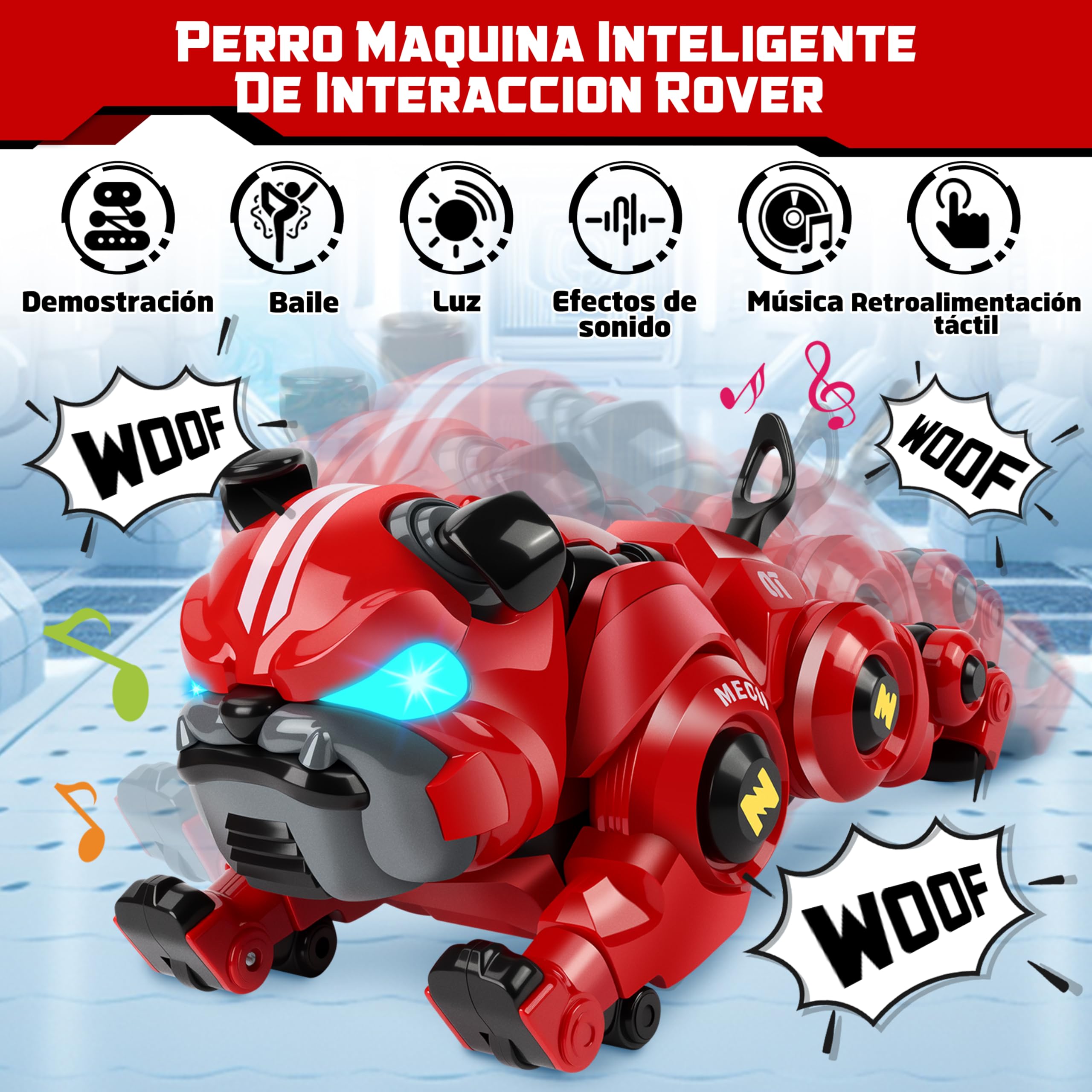 Aragallant Perro Robot Inteligente Juguetes para Niños, Perro Interactivo Robot Programable Niños con 18 Respuestas, Control Remoto, Sensores Táctiles Interactivos, Juguete Robótico para 6 Años
