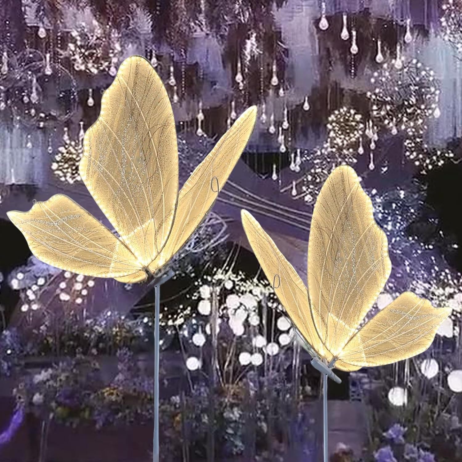 Wedding Butterfly LED Floor Lamp - Creative Ceiling Hanging Decoration for Wedding, Warm, 60cm/23.6in Floor Lamp 1pcs Warm Light 23.6 in - 1 pc