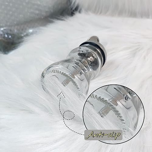 Miniatura 6 de JS&Walk - Botellas dispensadoras vacías de vidrio transparente de 3.4 fl oz con tapa abatible, para almacenar alcohol, removedor de esmalte de uñas