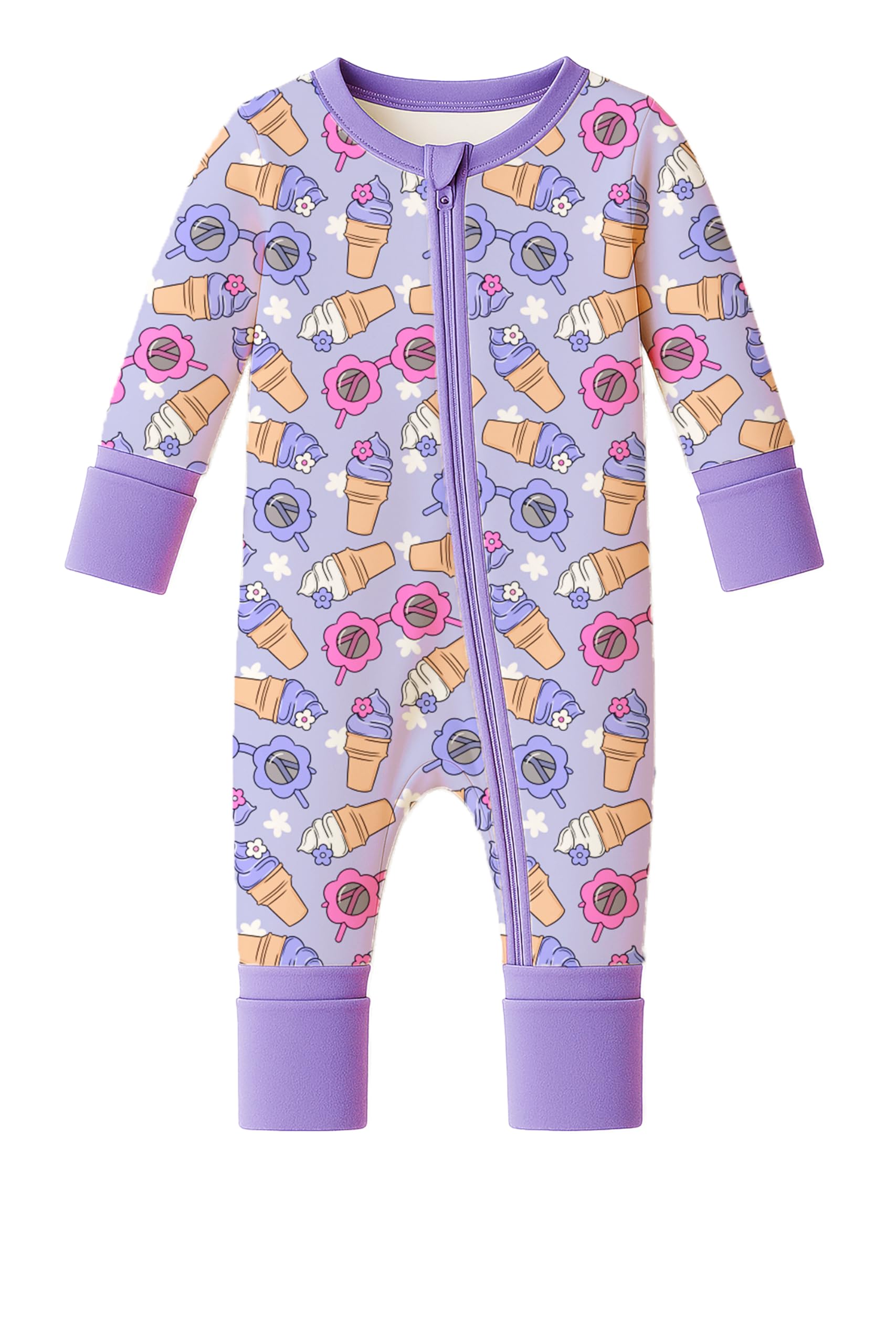 ITSY BITSY BOUTIQUE Viscose Bamboo Baby Pajamas - Boys and Girls Footie Sleeper Convertible 2-Way Zipper Sleeper