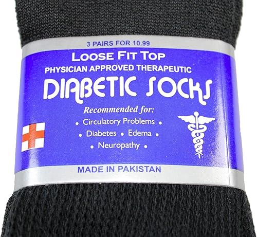 Miniatura 3 de LM 12 Pairs Diabetic Crew Socks Unisex 9-11, 10-13, 13-15 Black Grey White