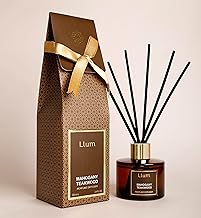 Llum Mahogany Teakwood 100ml Pack of 2 Reed Diffuser Set | Premium Room Freshener for Living Room, Washroom, Bedroom, Office | Organic, Toxin Free Home Fragrance, Aromatherapy | Luxurious Scent Gift