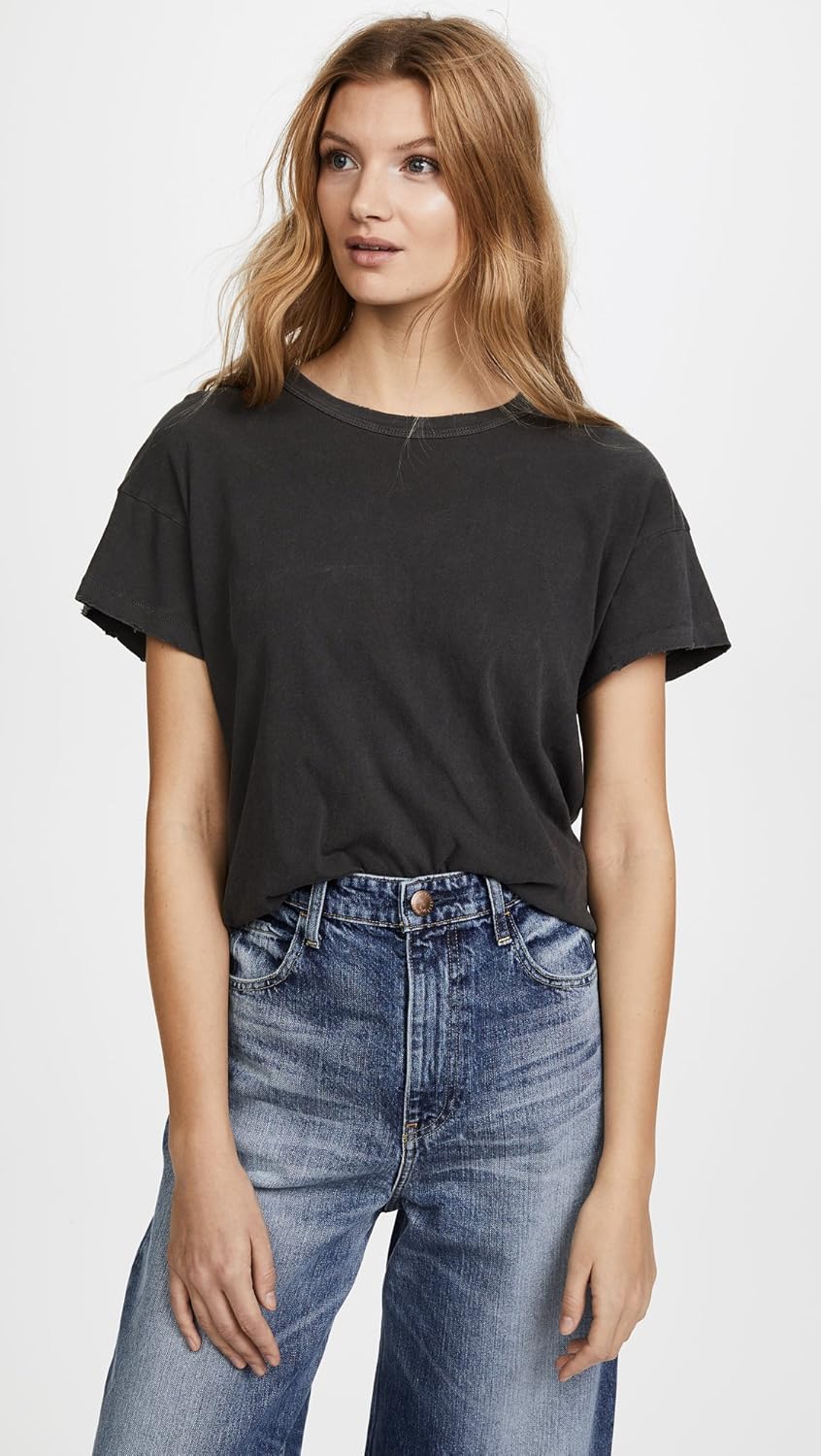 Boxy Crew Solid in Almost Black by THE GREAT. CORE KNITS - Image 2