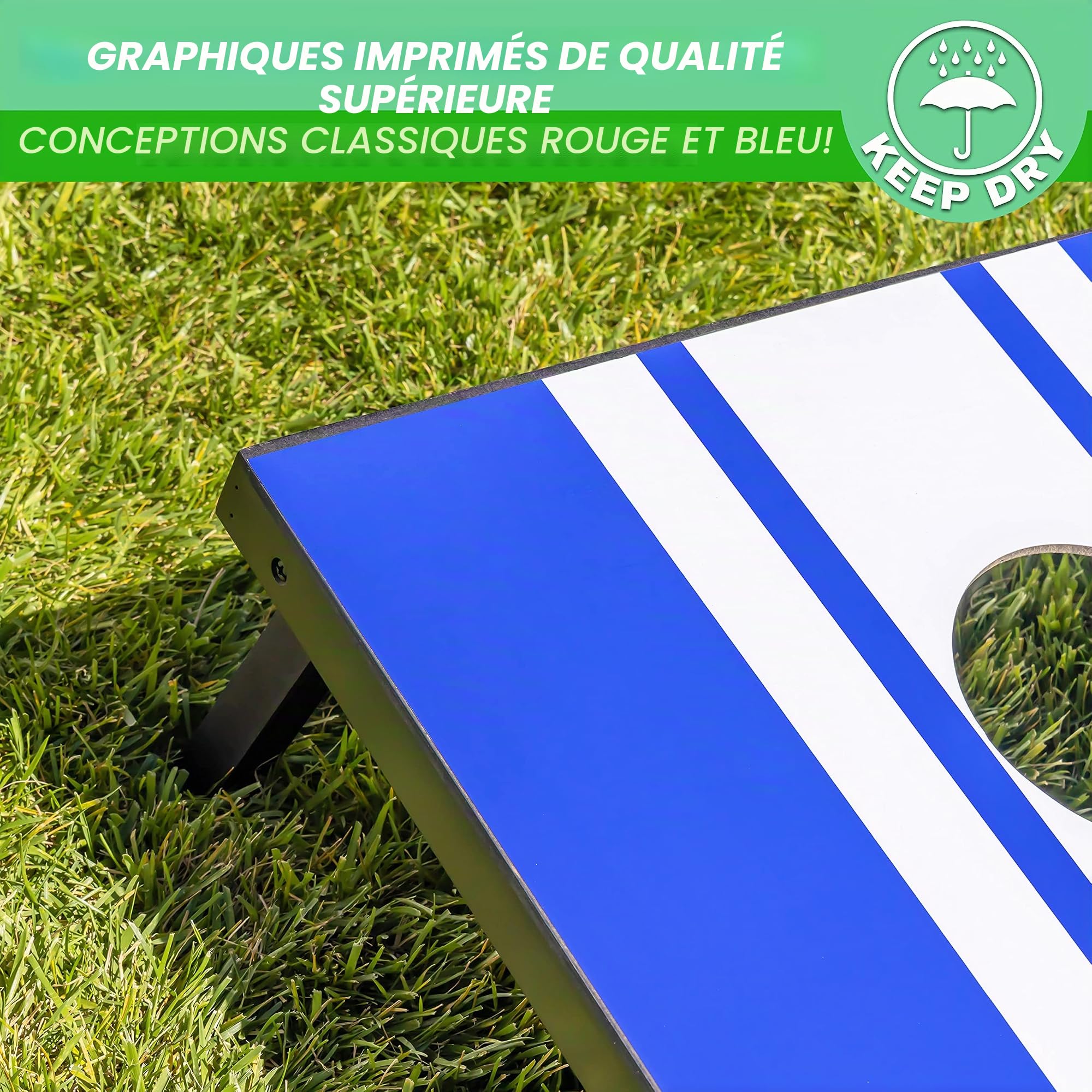 GoSports Ensemble de Cornhole Classique – Comprend 8 Sacs de Haricots, Un étui de Voyage et des règles de Jeu (Choix de Style)