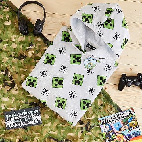 Miniatura 3 de Minecraft Sudadera con capucha para niños, manta de gran tamaño, bata de forro polar para niños