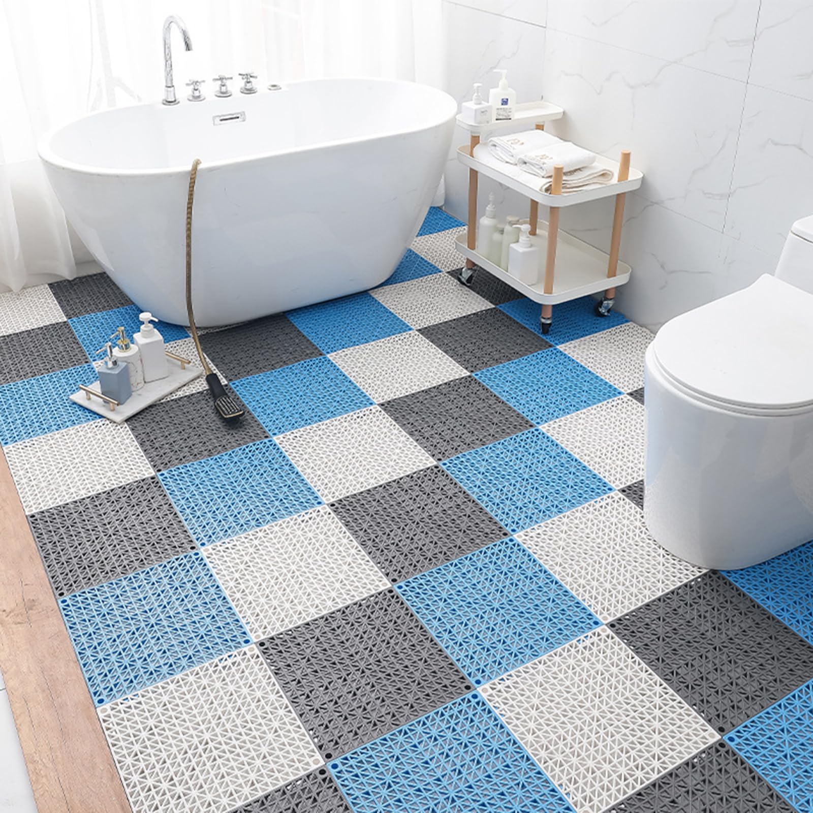 Alfombrilla de ducha antideslizante de 30 x 30 cm, alfombrilla de ducha con ventosas para piscina