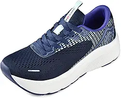 Sapatos femininos com bico largo, suporte de arco, tênis para corrida, caminhada, atlético, ortopédico, fascite plantar, treino, com almofada grossa, sola de gota zero, Azul, 9 Wide