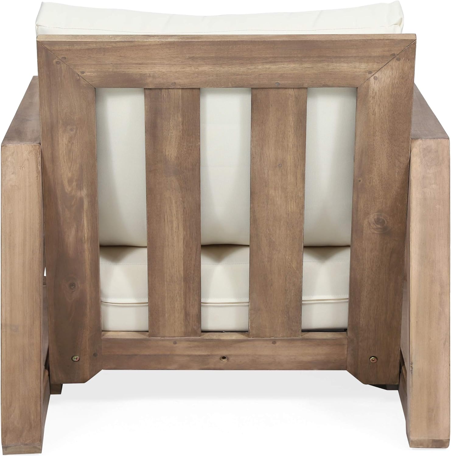 Christopher Knight Home Wesley Outdoor Acacia Wood Club Chairs (Set of 2), Brown and Beige