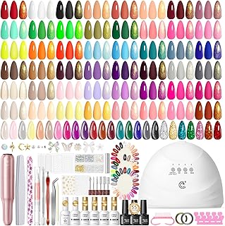 Peacecolor 83Pcs Gel Nail Polish Kit with U V Light and Drill, 56 Colors...