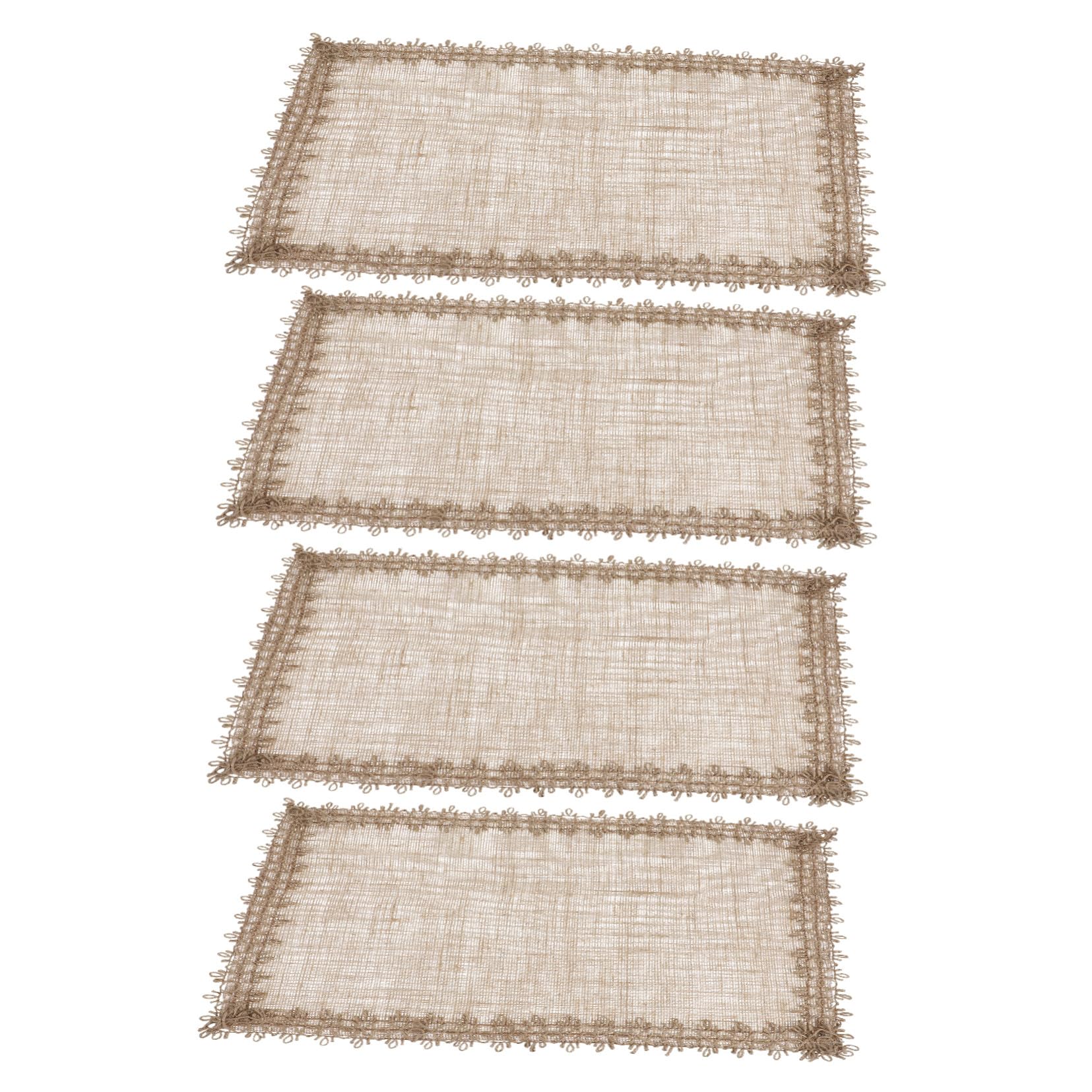 Sets de table jute naturel Hohopeti rectangulaires et lavables pour repas de style vintage