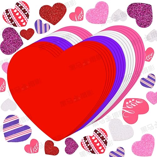Miniatura 7 de El kit de 386 calcomanías de corazón de espuma de San Valentín incluye 370 calcomanías autoadhesivas de espuma de corazón con purpurina y 16