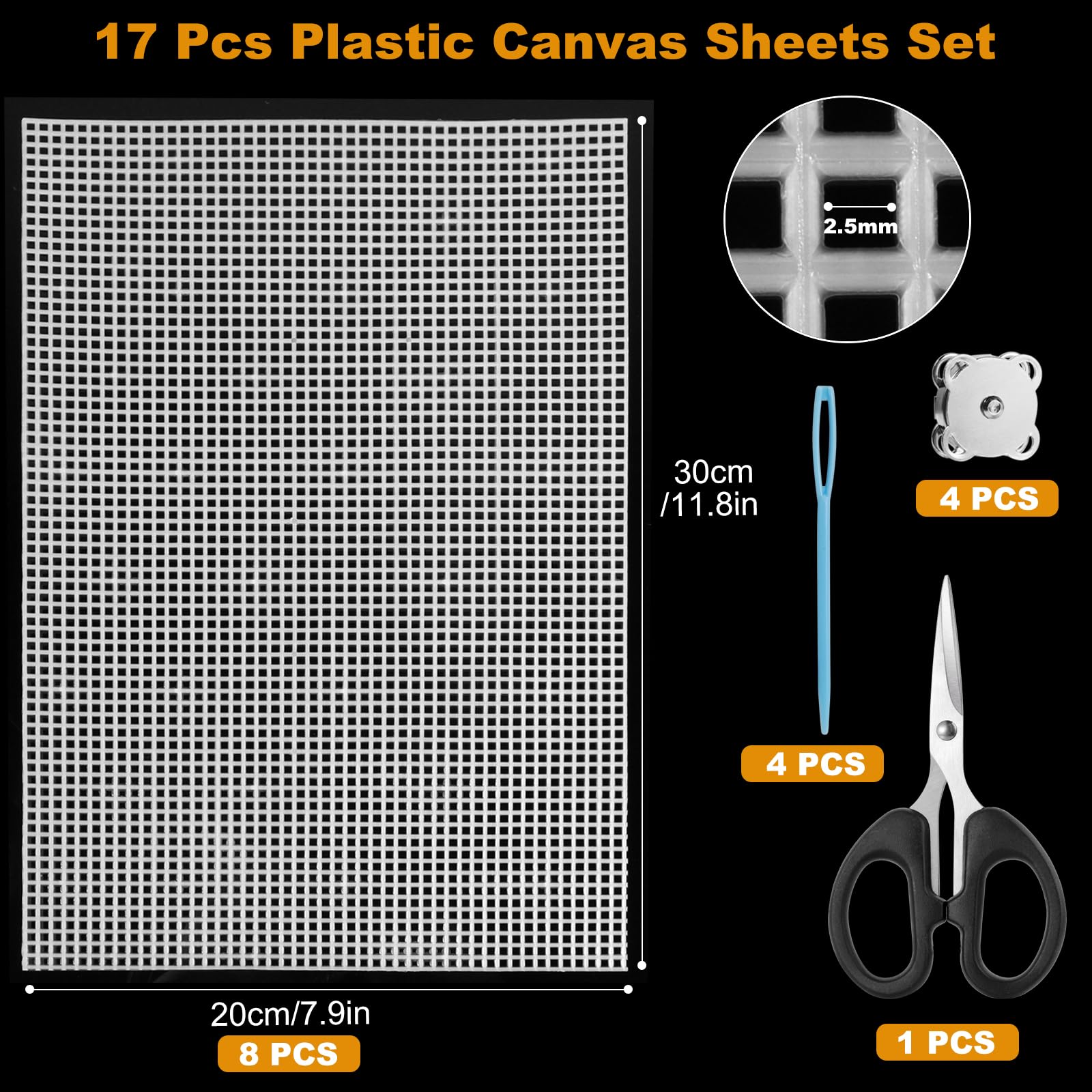 Rete per Borse Uncinetto, 12 Pezzi Rete Canvas per Borse, Rete Canvas, Fogli Rete Plastica per Borse, Fogli Tela di Plastica a Rete, per Fai da Te Artigianale Lavoro, Sottobicchiere (Bianco, 20*30CM