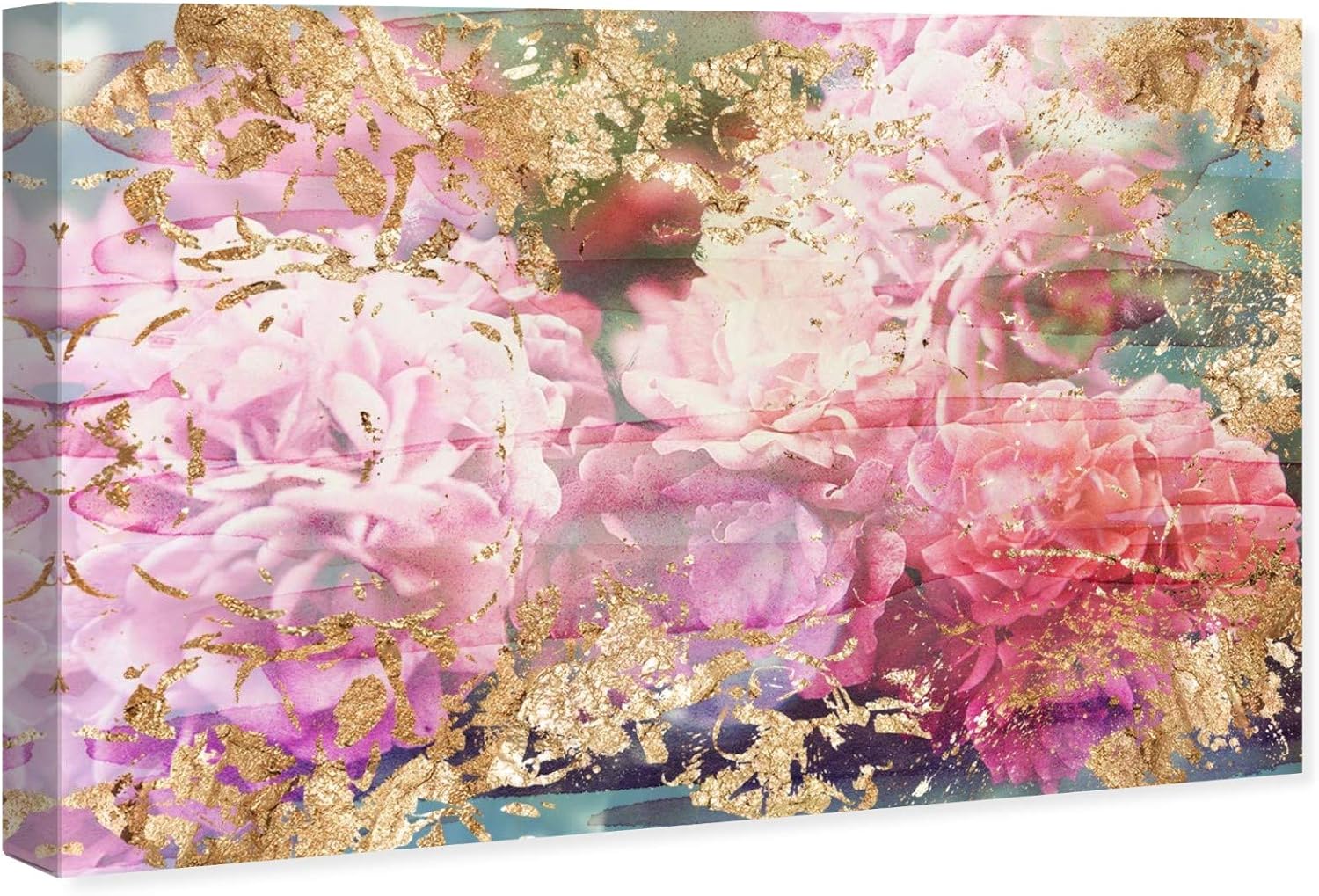 Oliver Gal Artist Co. Floral and Botanical, Canvas Wall Art, 'Rose Rhapsody' Florals, Ready to Hang Living Room, Bedroom and Bathroom Home Décor, 54x36, Pink Canvas Art
