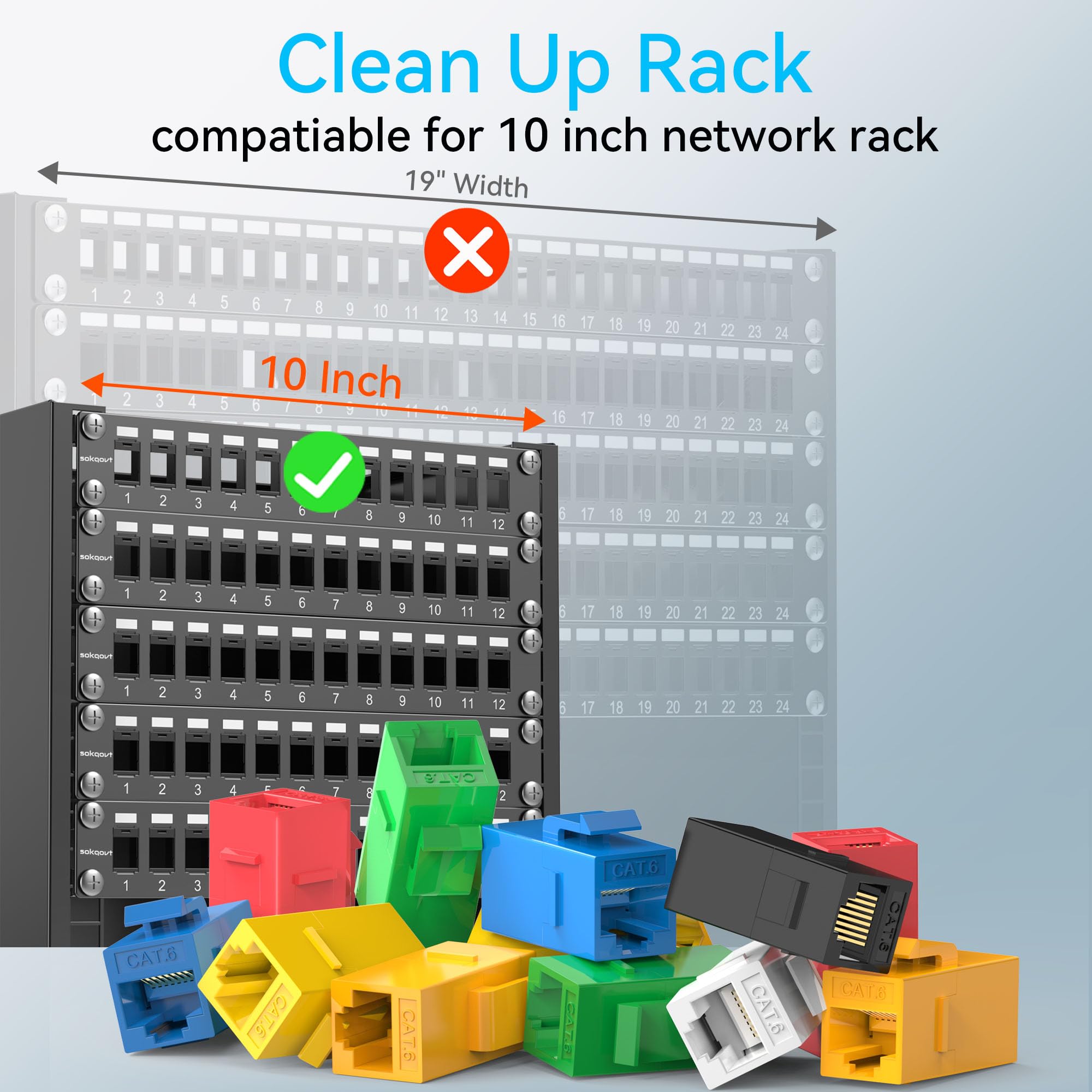 Amazon.com: 12 Port Mini Blank Keystone Patch Panel with