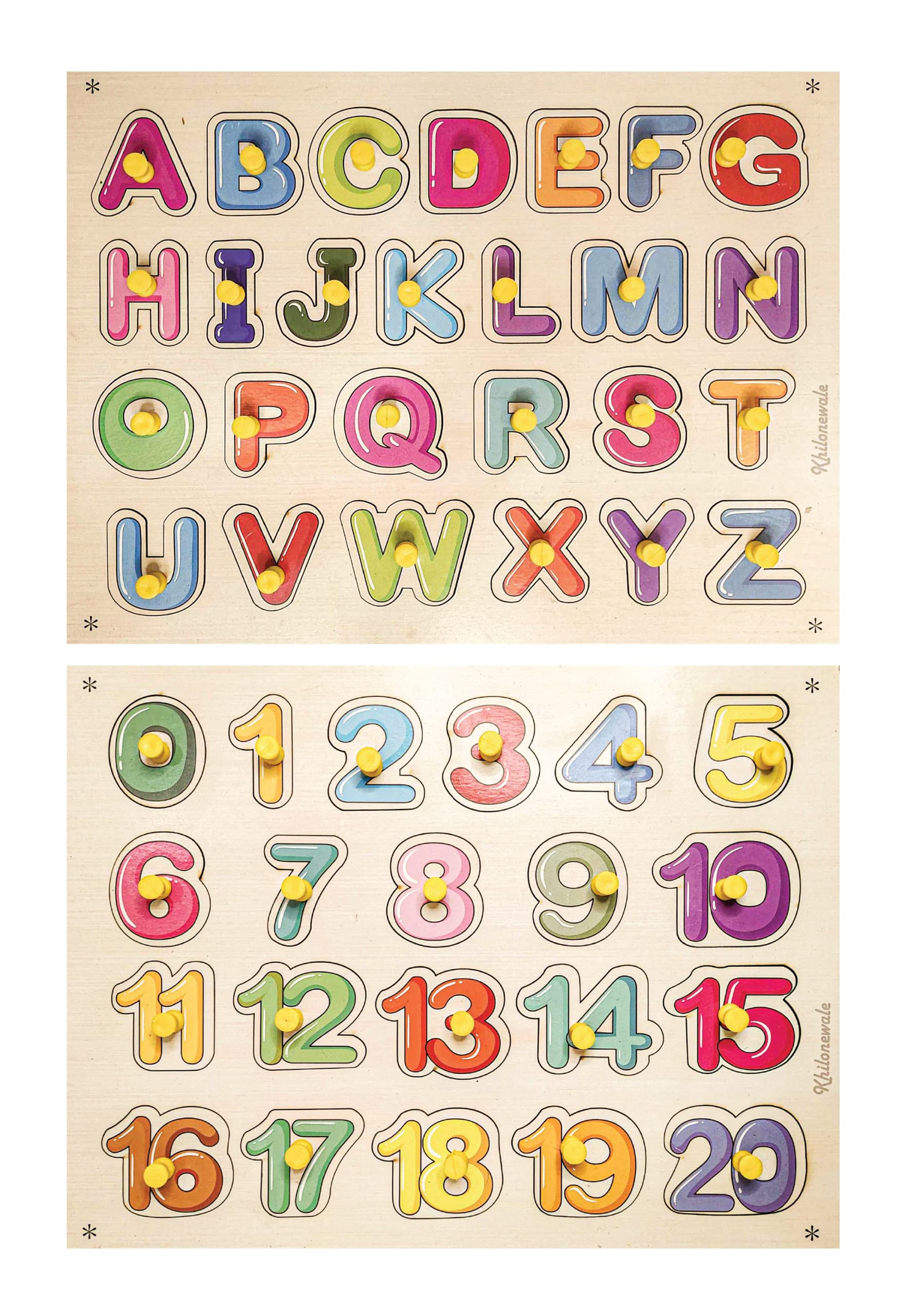Khilonewale - Wooden Capital Alphabet & Countings 0 to 20 Puzzle Board for Kids Educational Learning Toy (Pack of 2) (B0BBVRN4JM) Amazon Price History, Amazon Price Tracker