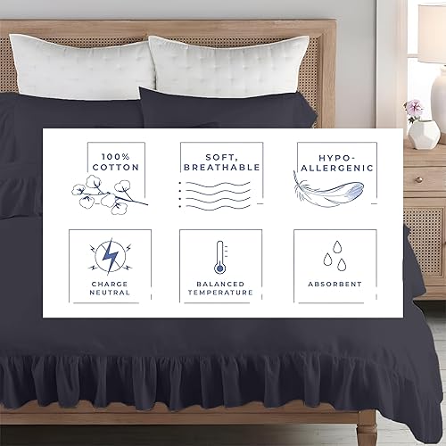 Miniatura 5 de Kotton Culture Juego de funda de edredón 100% algodón egipcio con flecos (1 funda de edredón y 2 fundas de almohada), ropa de cama bohemia con