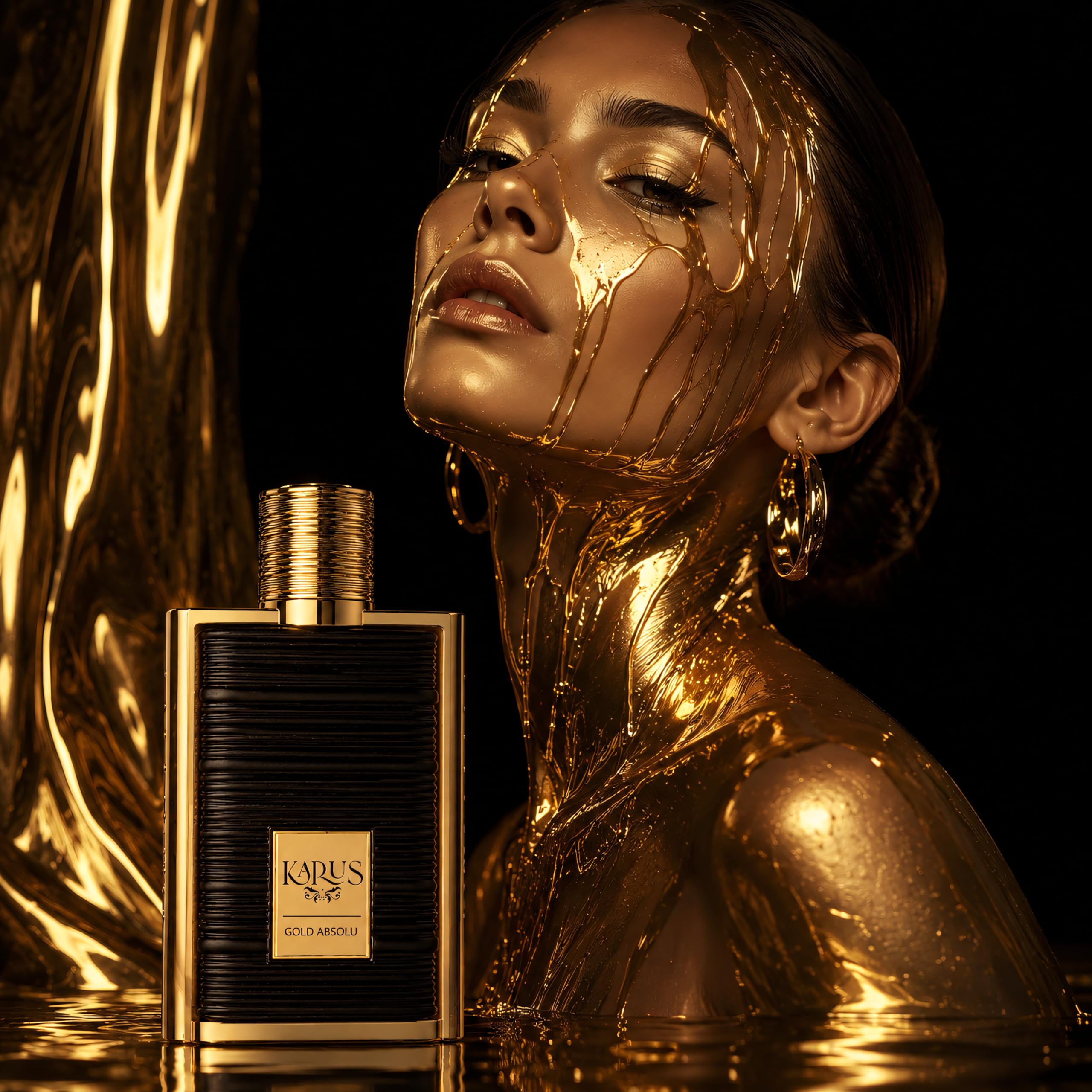 Khadlaj Karus Gold Absolu 100 ml Eau de Parfum Spray Unisex | Bergamotte & Schwarze Johannisbeere, Herz von Veilchen und Jasmin, Zedern- und Tonka-Grundierung, blumig, fruchtig, holzig