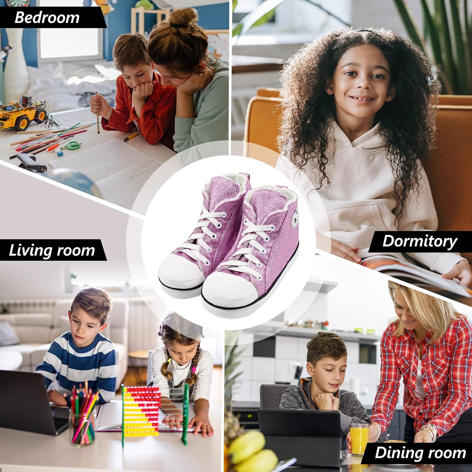 Kids Sneaker Slippers - Soft and Stylish Comfort Cozy House Shoes for Girls and Boys - Image 2