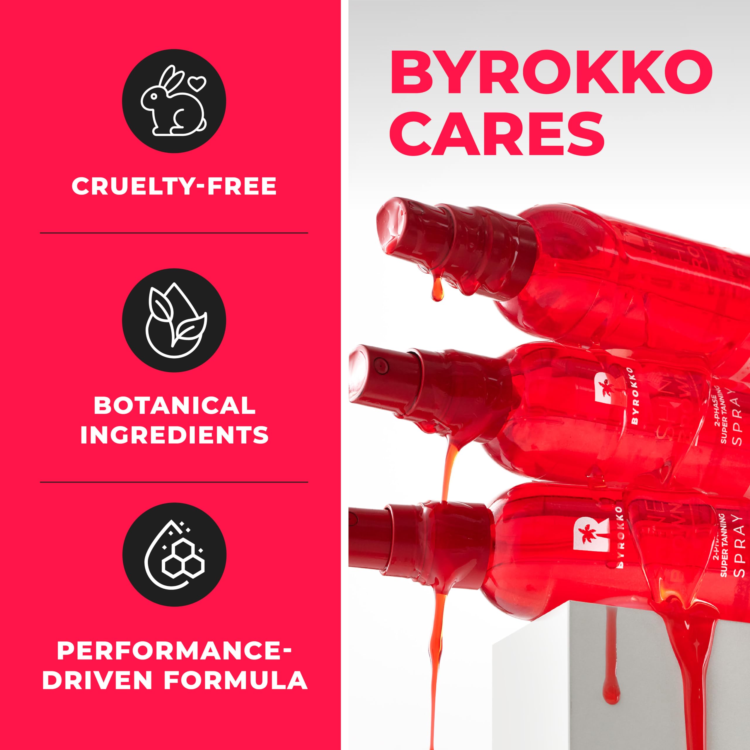 BYROKKO Shine Brown dwufazowy bronzer w sprayu arbuz, 100 ml, akcelerator z naturalnymi olejkami i kwasem hialuronowym, do opalania i opalania, nawilżający i szybko wchłaniający