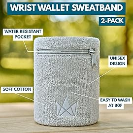 The Friendly Swede Wrist Wallets for Men & Women - Wristband Pocket with Zipper for Jogging, Cycling & Walking; Wrist Pouch for Men for Storing Cash, Keys & Credit Cards; Ankle Wallet - 2 Pack