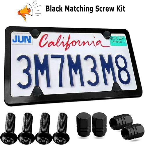 Miniatura 7 de Minda - Tornillos antirrobo negros para placa de matrícula, acero inoxidable inoxidable para placa de automóvil, tornillos M6 (1/4 de pulgada) a