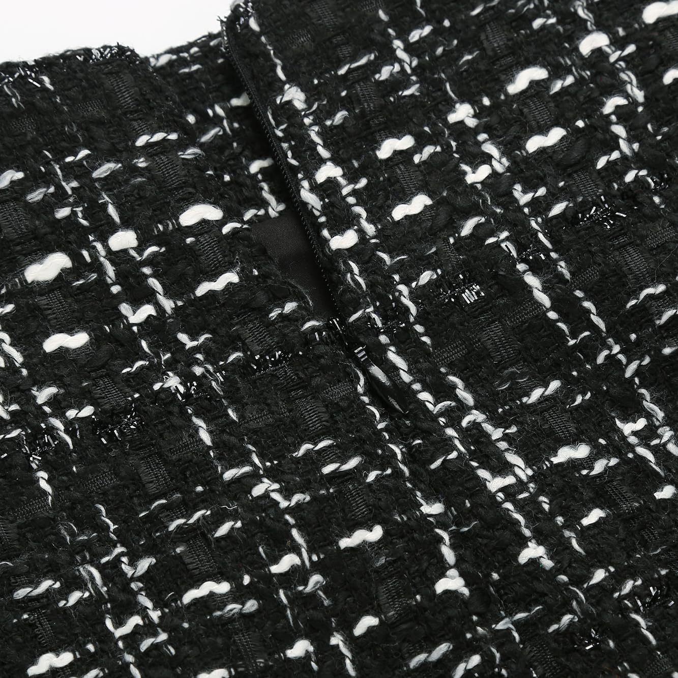 IDEALSANXUN Plaid Skirts for Women Fall Winter Knee Length Pencil Wool Skirt with Slit - Image 3