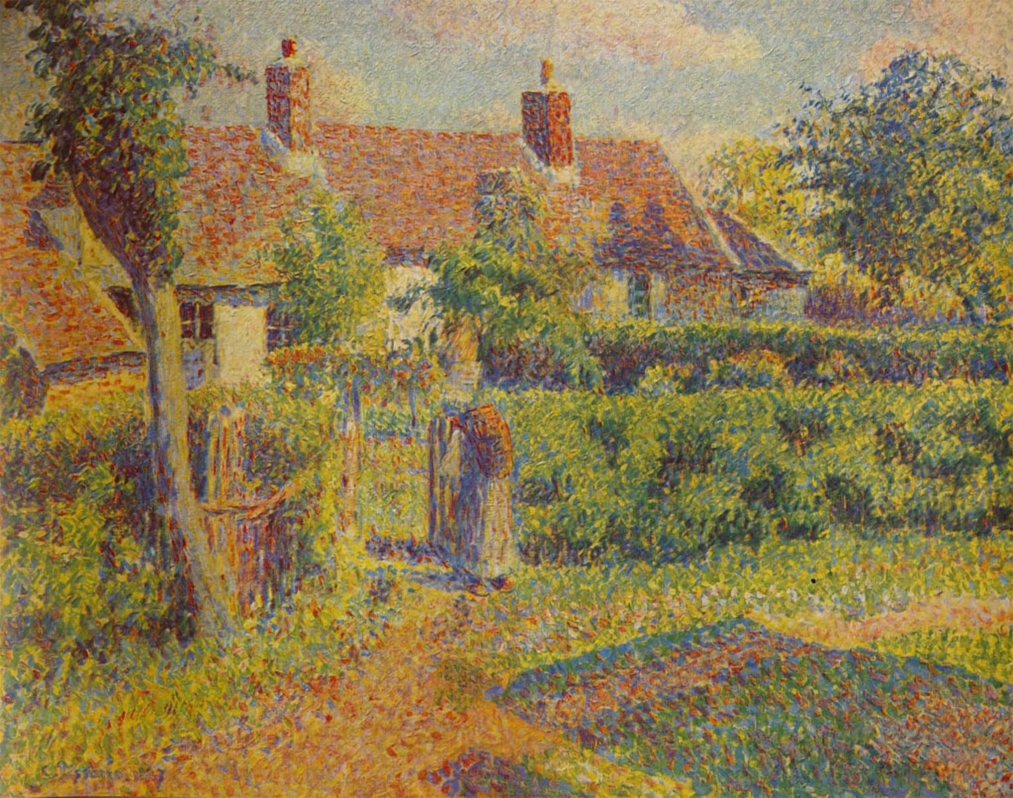 ARTXLXXBN Famous Prints Artwork Pictures Poster Painting Art the Cottage by Camille Jacob Pissarro Artwork Landscape Pictures for Home Decor 60x90cm