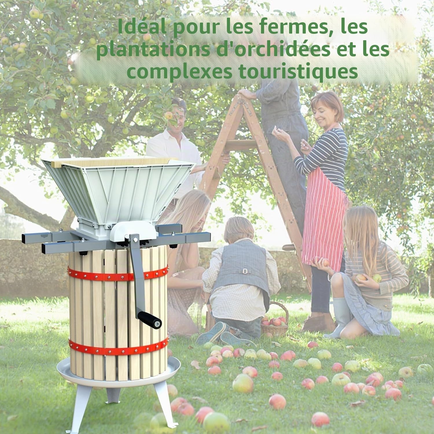 SQUEEZE master Déchiqueteuse classique pour fruits, pomme, vin, 7 litres, broyeur manuel, nylon