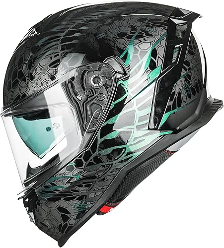 ILM - Cascos de motocicleta con certificación DOT y ECE, con visera doble, para carreras callejeras, de cara completa, para deportes motorizados,