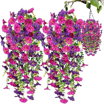 Artificial Petunia - Fake Petunias Silk Flowers, Weatherproof 2-Piece