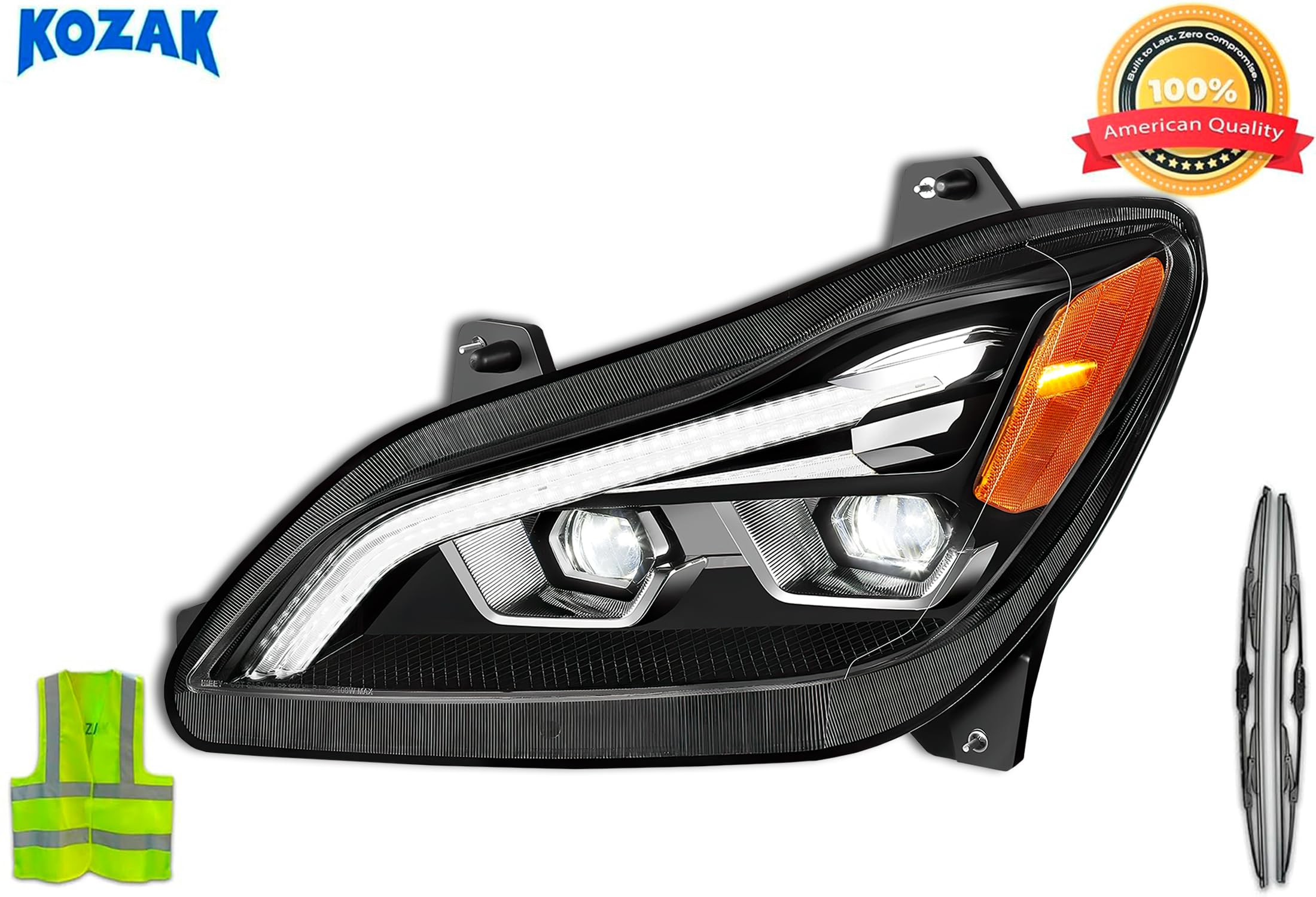 Amazon.com: KOZAK Full LED Headlight Assembly Black Housing