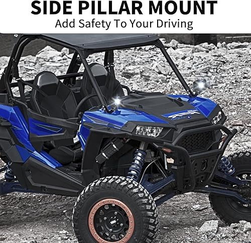 Miniatura 6 de Karsam Soporte de barra de luz LED para UTV Polaris RZR XP 900 1000 2014-2019, soporte de luz de trabajo Mental A-Pillar Pods (no para Polaris