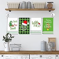 Vista 7 de Tevxj Juego de 4 toallas de cocina de Navidad, toallas de mano decorativas de Navidad, absorbentes, para invierno, vacaciones, árbol de Navidad