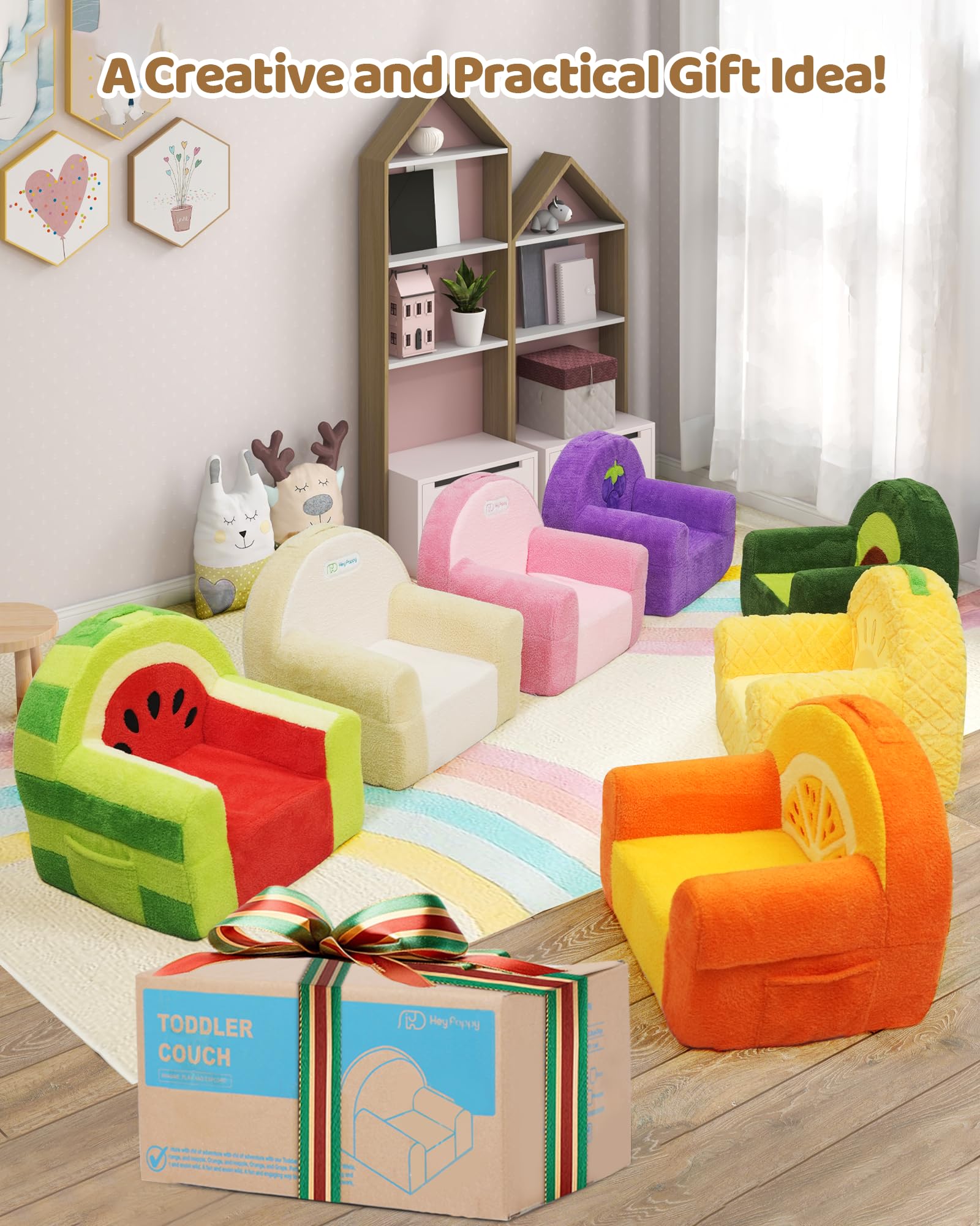 Heypappy Fauteuil Enfant - Fauteuil Confortable et ludique en Mousse avec Housse Velour, Canapé Avocat Design pour Enfants