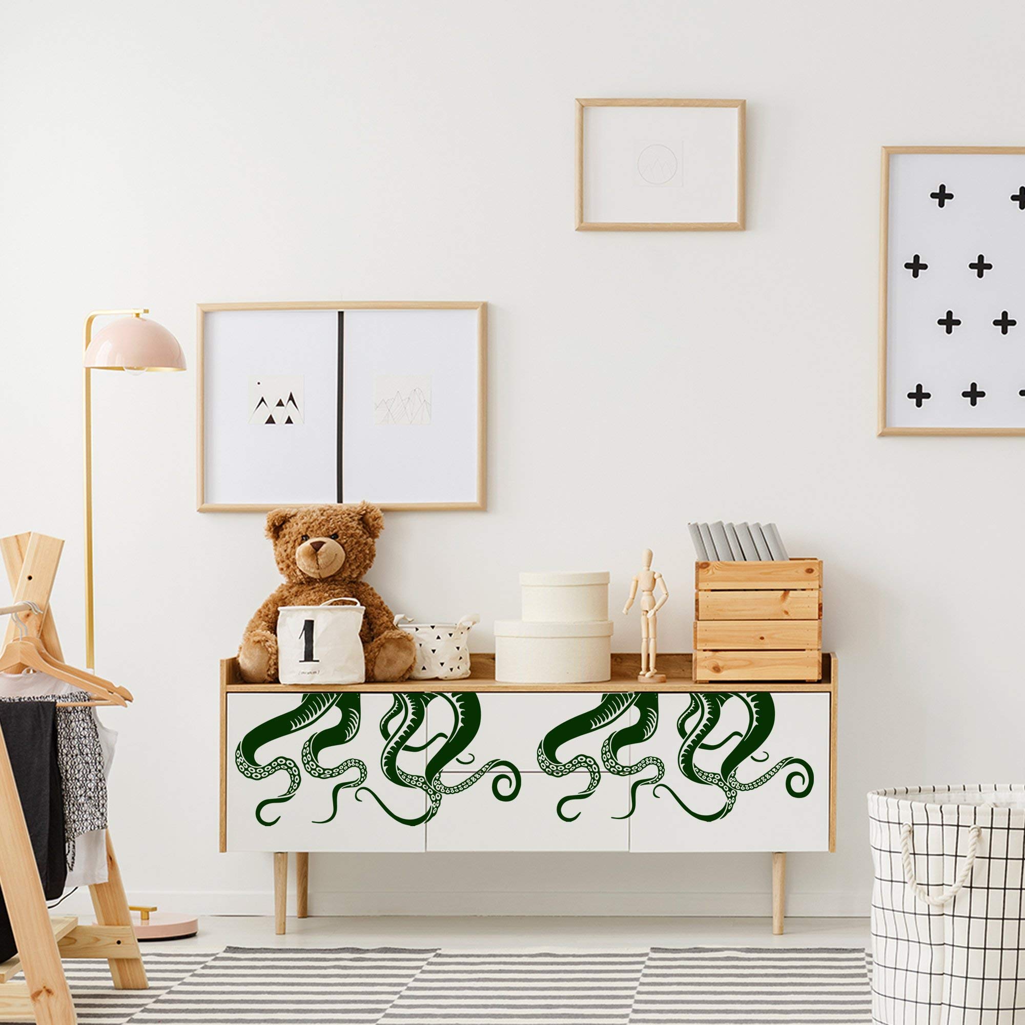 Adhesivo de Vinilo para Pared con diseño de tentáculo de Pulpo, para baño, océano Gigante, diseño de Animales Marinos, Silueta Kraken, 94'' x 44'' (240x112 cm)