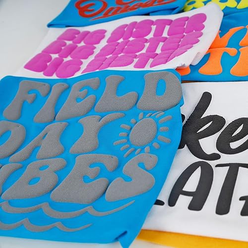 Miniatura 6 de Guangyintong Vinilo de transferencia de calor 3D Puff - Vinilo HTV de 12 pulgadas x 8 pies - Rollo de vinilo para planchar para camisas (plateado)