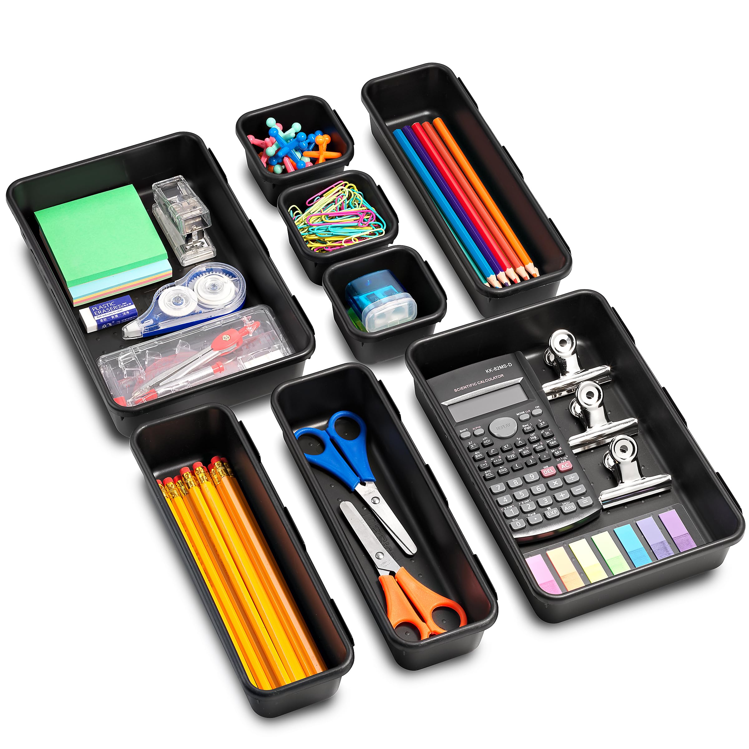 Masirs Interlocking Drawer Organizer Bins, Durable Plastic - Image 3