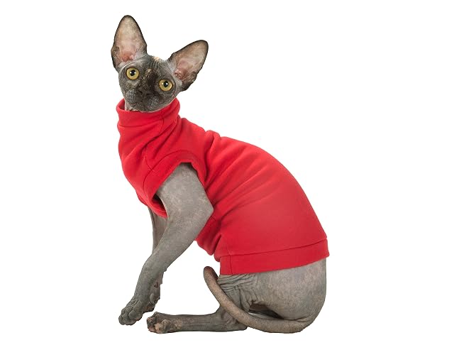 Foto 5 de 8 de Ropa Jersey Cuello Alto Winter in Red Sphynx Gatito Cálido Invierno (XS)