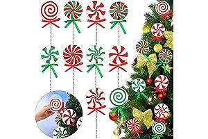 Wettarn 10Pcs Red White Green Christmas Tree Picks