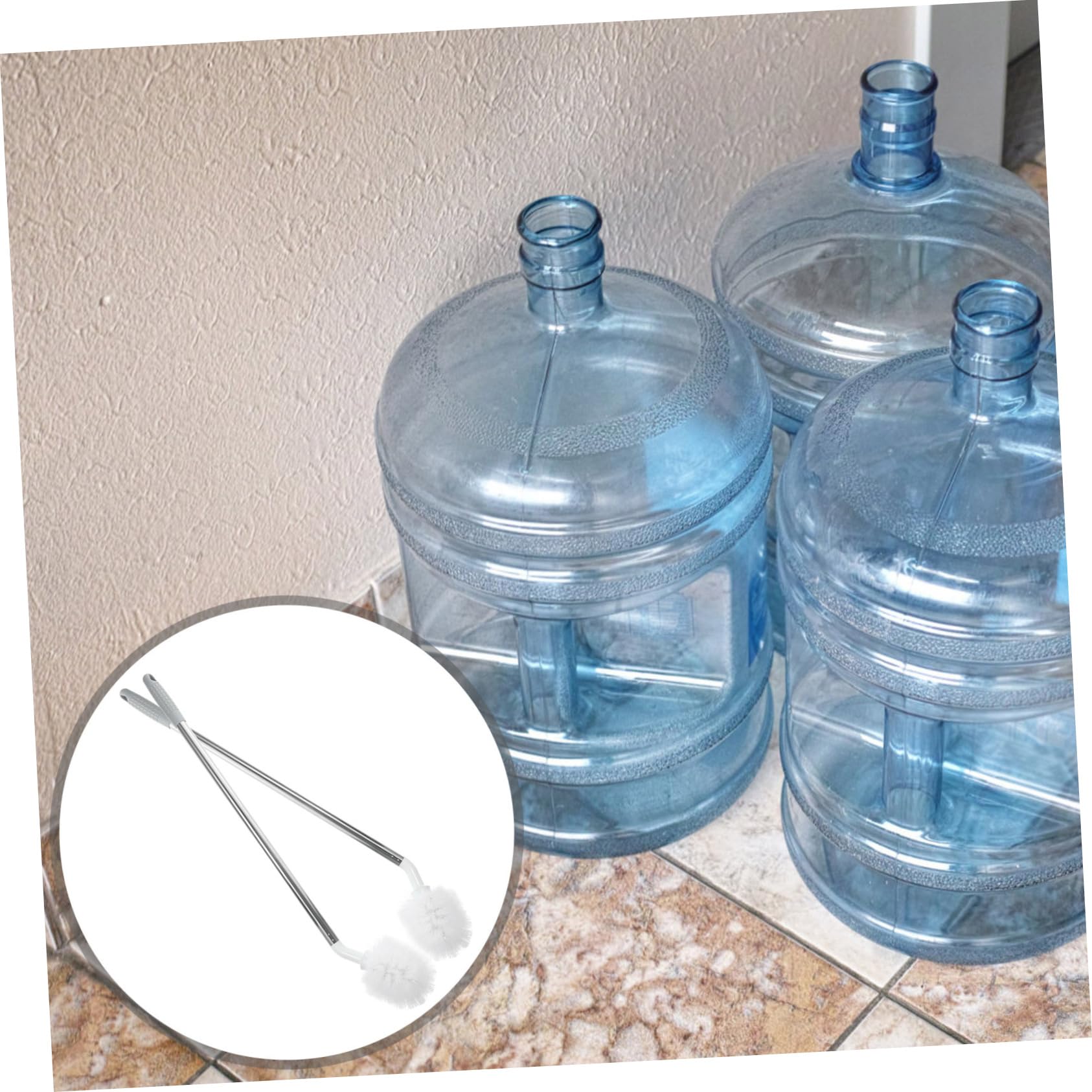 Cepillo para Jarra de Agua 2 Piezas, Acero Inoxidable y Plástico