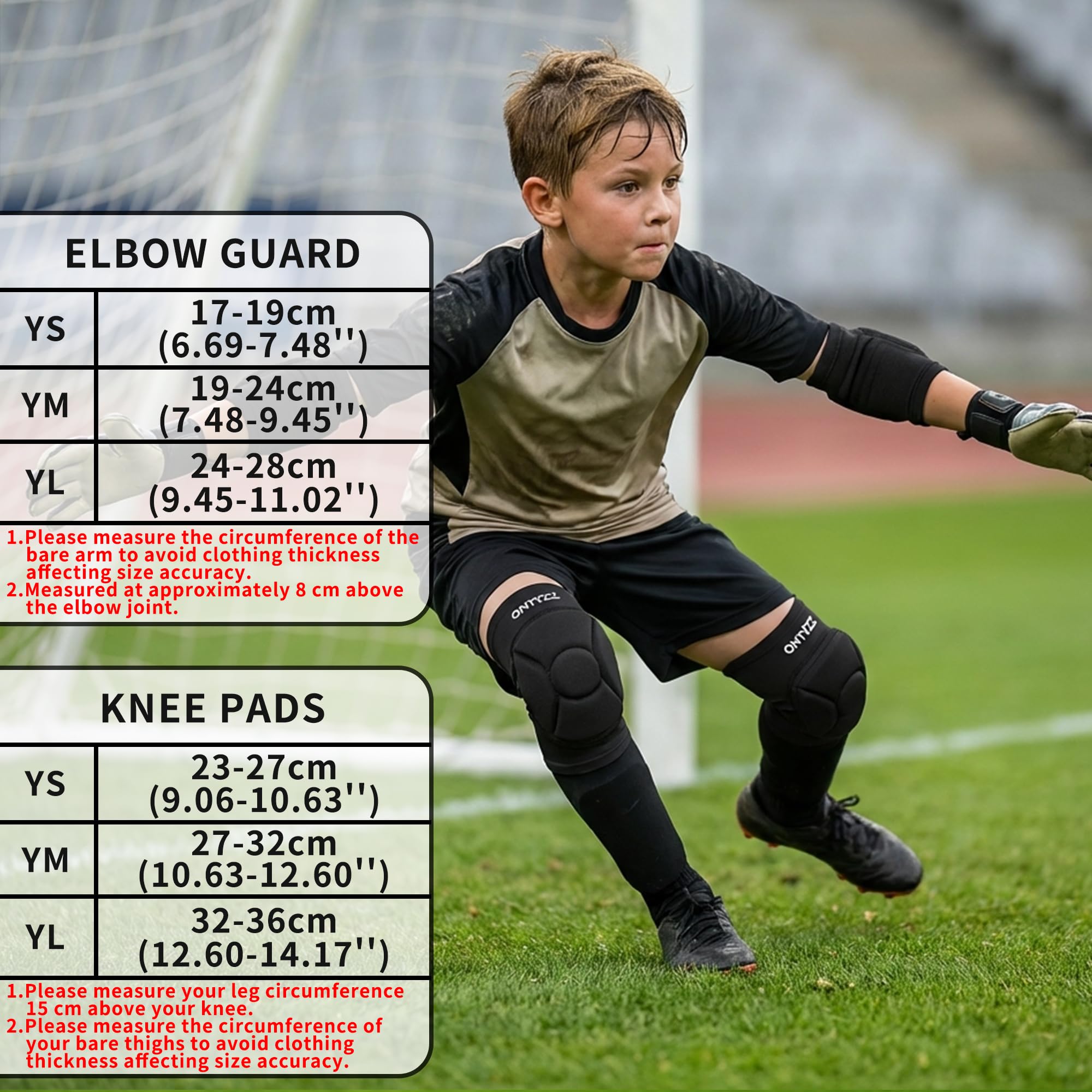 ONTYZZ Ginocchiere per pallavolo, gomitiere per bambini e ragazzi, a compressione, con imbottitura spessa