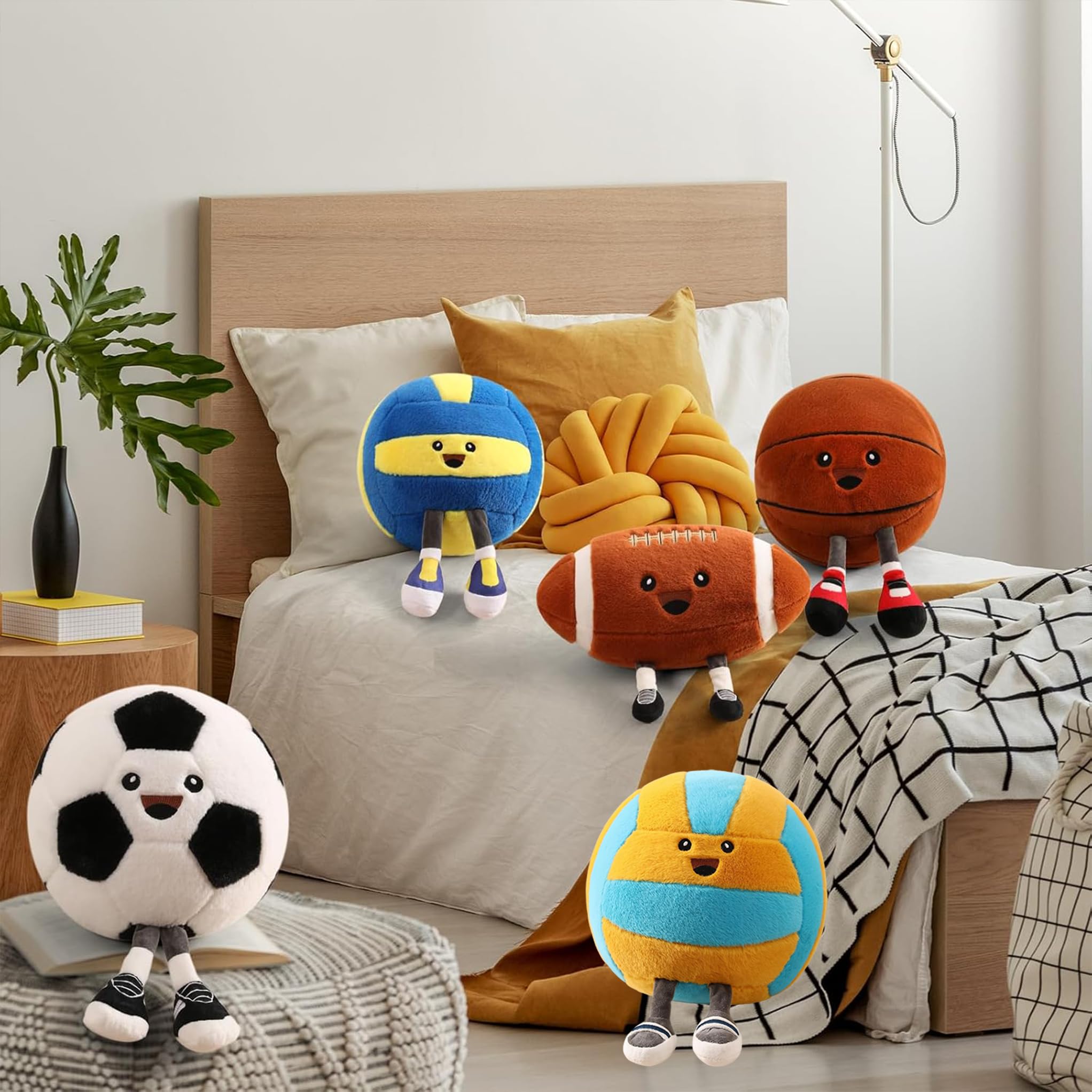 Süßes Fußball Plüsch Kissen, Sport-Style Spielzeug Stofftier für Bett oder Sofa,Cute Soccer Plush Pillow, Practical Sports Throw Pillow and Nice Soccer-Themed Birthday Gift for Football Fans