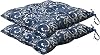 Honeycomb Indoor/Outdoor Beryl Pacific Blue Square Tufted Seat Cushion: Recycled Polyester Fill, Weather Resistant, Pack of 2 Patio Cushions: 17 W x 17 D x 4 T