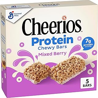 Cheerios Protein Chewy Bars, Snack Bars, Mixed Berry, 5 Ct, 6.35 oz