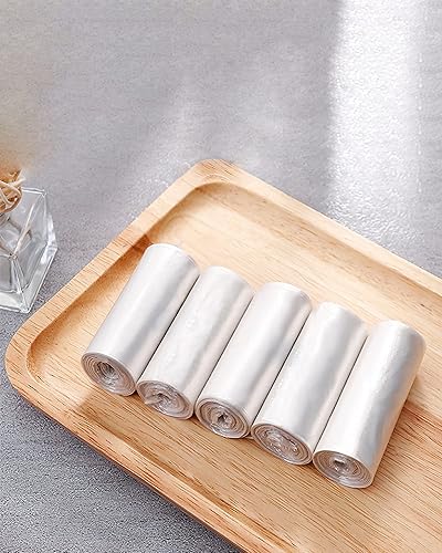 Miniatura 8 de Mini bolsas de basura para mini basurero, 0.5 galones, 150 unidades, 5 rollos, mini bolsas de basura para un pequeño bote de basura de escritorio,