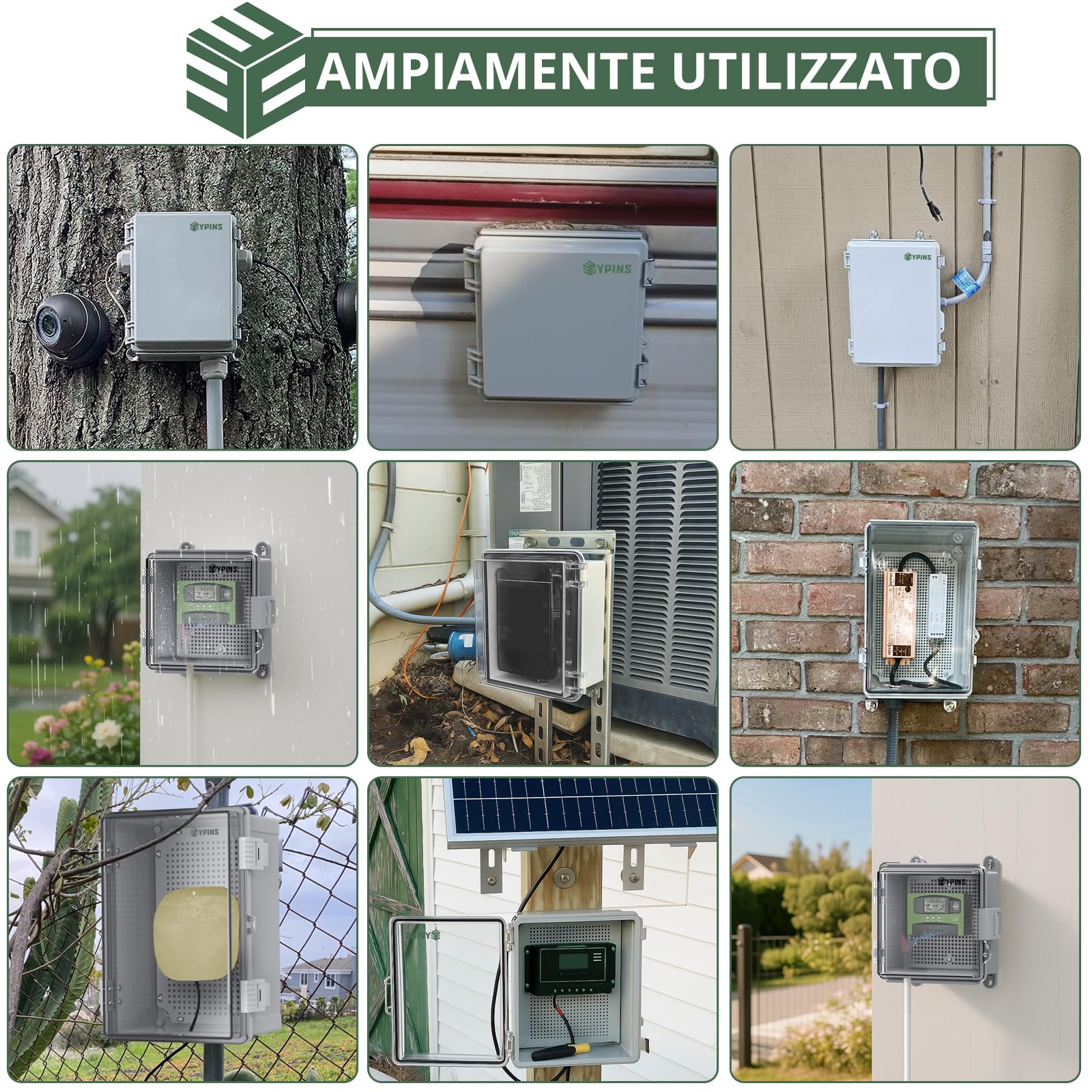 EYPINS Scatola di Protezione 300x200x160 mm,Scatola di Giunzione Impermeabile per Esterni IP67,con Accessori per il Montaggio,Alloggiamento in Plastica ABS,Coperchio Opaco