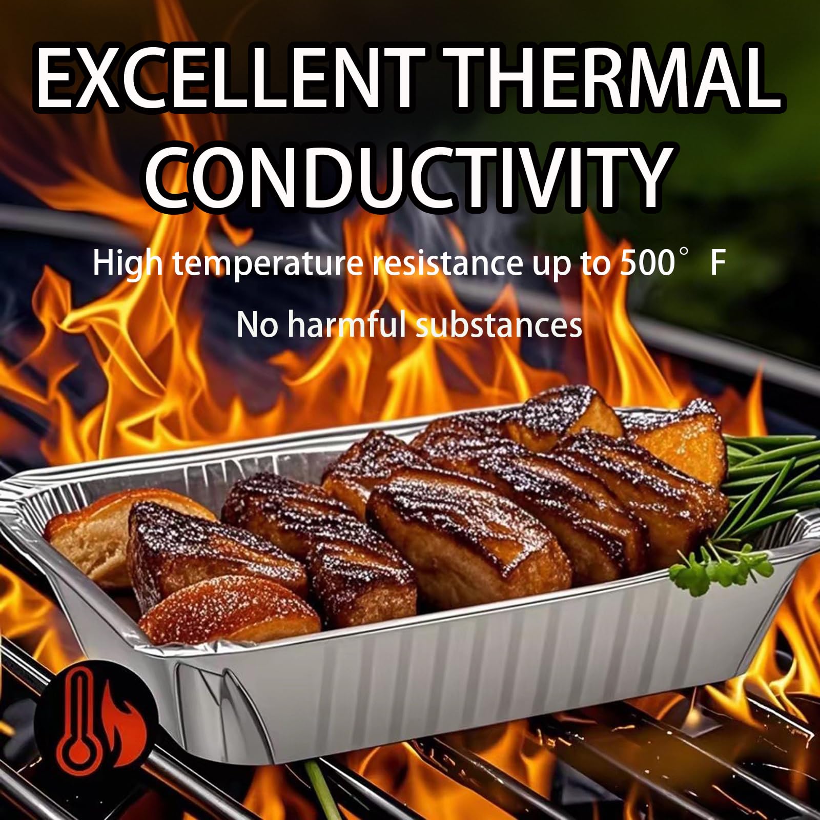 Paquete de 35 sartenes de aluminio con tapas, 2200 ml, 1100 ml, 700 ml, con tapas, para catering, preparación de comidas y comida para llevar. Viene con 10 juegos de cubiertos de madera.