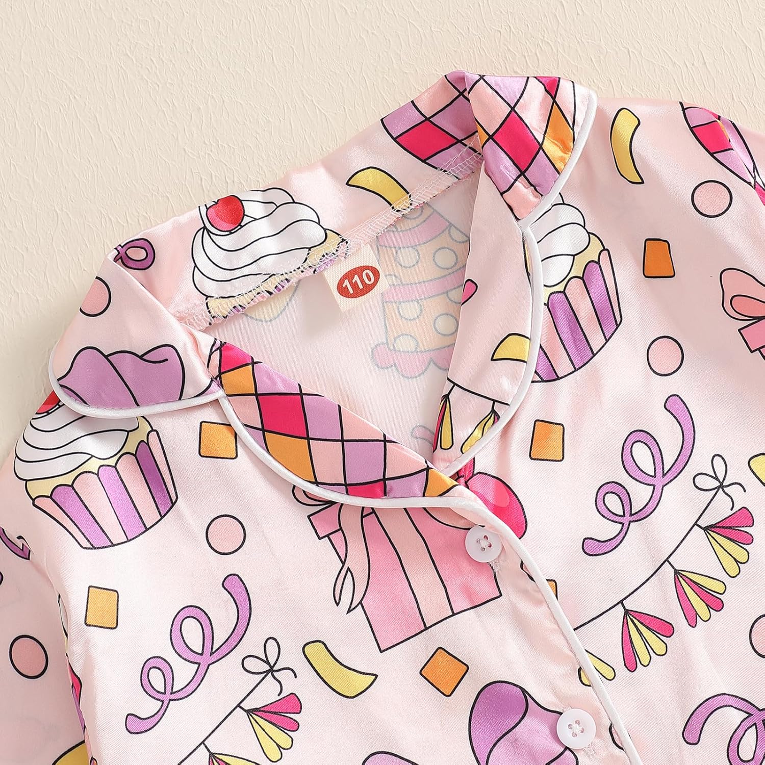 Toddler Girl Birthday Satin Silk Pajamas Button Down 2 Piece Pajama Set Little Kids Girls Pjs Nightgown - Image 4