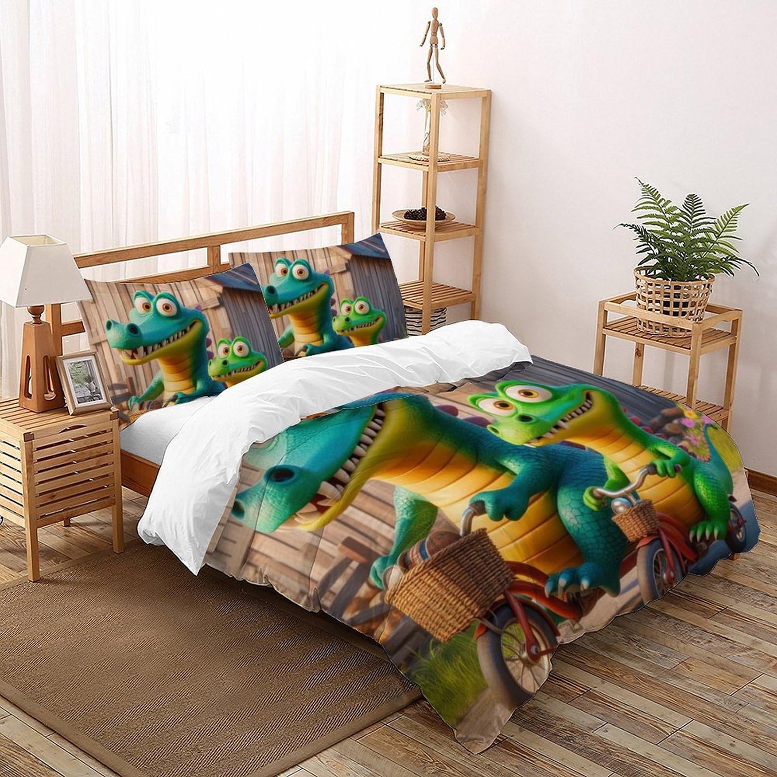 Housse de couette crocodile pour chambre d'enfant lit Super King